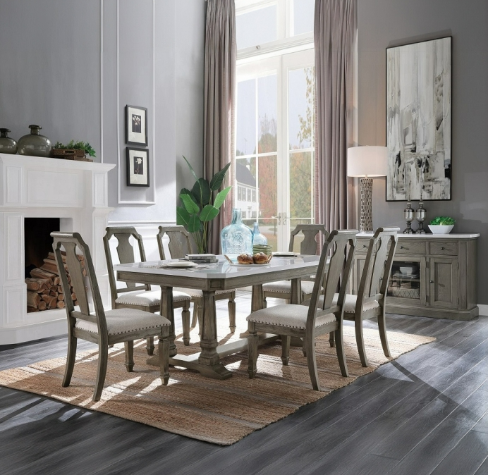 Including: Dining Table and 6 Side Chairs.